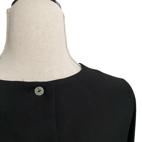 Carmen Marc Valvo Black Ruffle Bell Sleeve Blouse Sz 6 Elegant Statement Top NWT - Picture 11 of 14